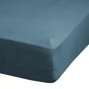 Prześcieradło jersey z gumką 140x200 cm z bawełny kolor ciemnoturkusowy 140 g/m2 ADELA