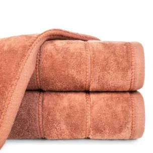 Ręcznik do rąk 30x50 cm bawełniany kolor pomarańczowy z welwetową bordiurą 500 g/m2 MARI