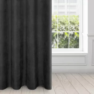 Zasłona czarna z matowego welwetu 140x250 cm przelotka MILO