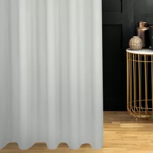 Zasłona szyta na taśmie 5 cm srebrna z eleganckiej błyszczącej tkaniny