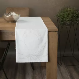 Bieżnik welwetowy BLINK 12 z welwetu z dużym wzorem kwiatu lotosu