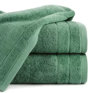 Ręcznik kąpielowy 50x90 cm bawełniany kolor zielony z welwetową bordiurą 500 g/m2 DAMLA