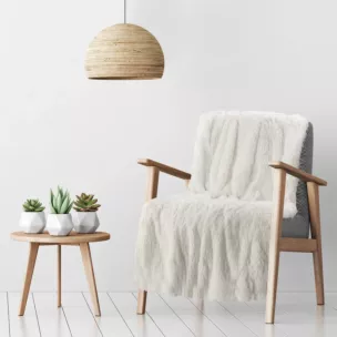 DESIGN 91 Narzuta na fotel-koc  TIFFANY o strukturze miękkiego futra