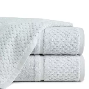 Ręcznik do rąk 30x50 cm bawełniany kolor srebrny z efektowną bordiurą 550 g/m2 IBIZA