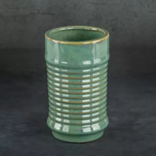 Wazon ceramiczny SAMI minimalistyczny, o kształcie walca ze żłobieniami