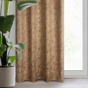 Zasłona miodowo, złota z efektem błyszczącej przecierki z welwetu 140x250 cm na przelotka KORNELIA