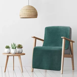 DESIGN 91 Narzuta na fotel-koc AMBER bardzo miękki w dotyku ze strukturalnym wzorem 3D z włókien bawełniano-akrylowych