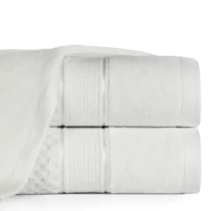 Ręcznik do rąk 30x50 cm bawełniany kolor biały z welwetową bordiurą 500 g/m2 JESSI
