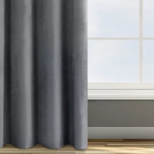 Zasłona grafitowa z tkaniny welwetowej 140x250 cm przelotka ROSA Design 91