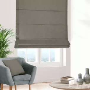 Roleta szyta z systemem comfort IVANA ciemnobeżowa z tkaniny o naturalnym charakterze z lnianym splotem