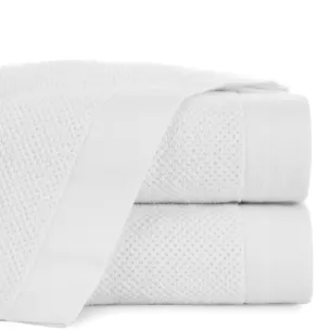 Ręcznik kąpielowy 50x90 cm bawełniany kolor biały o ryżowej strukturze 550 g/m2 RISO