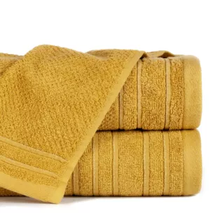 Ręcznik do rąk 30x50 cm bawełniany kolor musztardowy z błyszczącą bordiurą 500 g/m2 GLORY 3