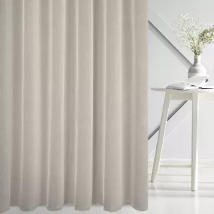 Firana szyta na taśmie 5 cm naturalno srebrna z eleganckiej siatki w stylu glamour z połyskliwą nicią, wykończona obciążnikiem