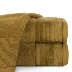 Ręcznik do rąk 30x50 cm bawełniany kolor miodowy z welurową bordiurą 500 g/m2 EMMA
