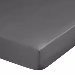 Prześcieradło z gumką 100x200 cm z satyny bawełnianej kolor stalowy 125 g/m2 DINA Diva Line