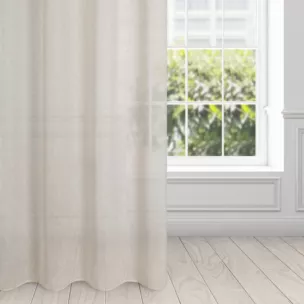 Zasłona beżowa o strukturze deszczyku z etaminy 140x250 cm przelotka ANGELICA