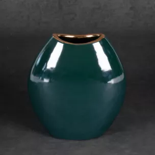 Wazon ceramiczny AMORA 2 o lśniącej powierzchni ze złotym detalem