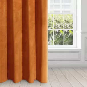 Zasłona ruda z ekskluzywnego matowego welwetu 140x250 cm przelotka VILLA