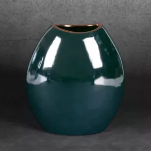 Wazon ceramiczny AMORA 2 o lśniącej powierzchni ze złotym detalem