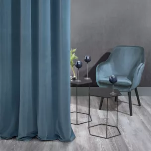 Zasłona ciemnoniebieska z matowego welwetu 140x250 cm przelotka ADELLE Diva Line