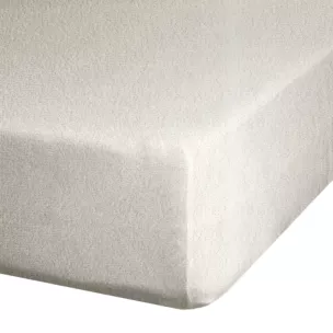 Prześcieradło frotte z gumką 140x200 cm z bawełny kolor beżowy 170 g/m2 Design 91