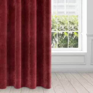 Zasłona ciemnobordowa z ekskluzywnego matowego welwetu 140x250 cm przelotka VILLA