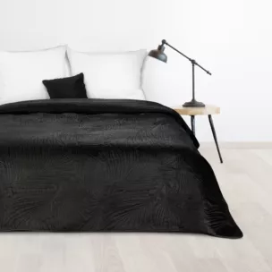 DESIGN 91 Narzuta LUIZ welwetowa pikowana metodą hot press we wzór liści palmy