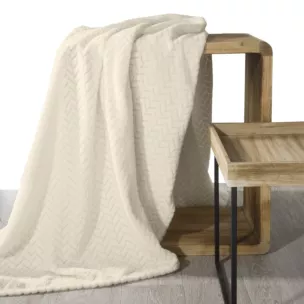 DESIGN 91 Koc CINDY miękki i miły w dotyku z wytłaczanym wzorem