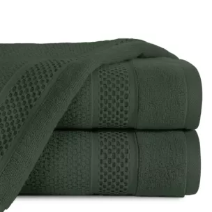 Ręcznik do rąk 30x50 cm bawełniany kolor zielony z żakardową bordiurą 500 g/m2 DANNY