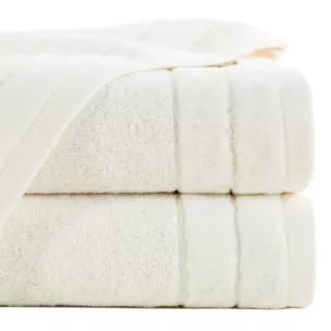 Ręcznik do rąk 30x50 cm bawełniany kolor kremowy z welwetową bordiurą 500 g/m2 DAMLA