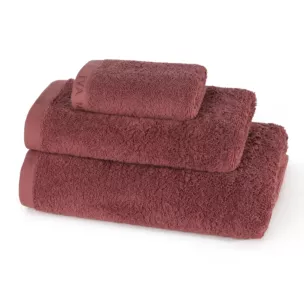 Ręcznik do rąk 30x50 cm bawełniany kolor ceglasty z haftowanym logiem Eva Minge 550 g/m2 VENUS