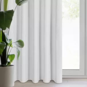 Zasłona srebrna 100% zaciemniająca z tkaniny typu blackout 135x270 cm taśma SUZAN