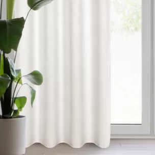 Zasłona jasnobeżowa z tkaniny szenilowej 135x250 przelotka ALETA