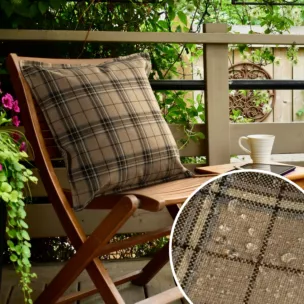 Poszewka GARDEN na taras oraz balkon z tkaniny wodoodpornej zdobiona nadrukiem kraty