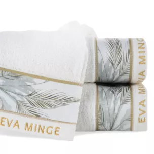 Ręcznik do rąk 30x50 cm bawełniany kolor biały z designerską bordiurą 500 g/m2 EVA 17 Eva Minge