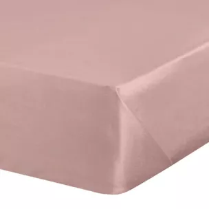 Prześcieradło bez gumki 220x210 cm z satyny bawełnianej kolor pudrowy róż 125 g/m2 DINA Diva Line