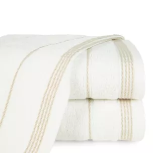 Ręcznik do rąk 30x50 cm bawełniany kolor kremowy ze stębnowaną bordiurą 500 g/m2 MIRA
