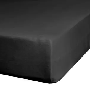 Prześcieradło jersey z gumką 120x200 cm z bawełny kolor czarny 125 g/m2 Design 91