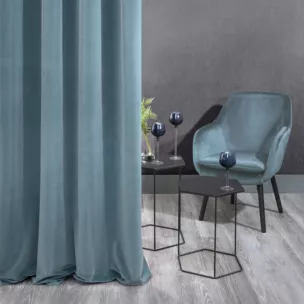 Zasłona jasnoniebieska z matowego welwetu 140x250 cm przelotka ADELLE Diva Line