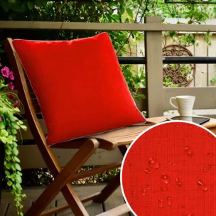 Poszewka GARDEN do ogrodu i na taras z gładkiej tkaniny wodoodpornej i ozdobną srebrną wypustką na brzegach poszewki