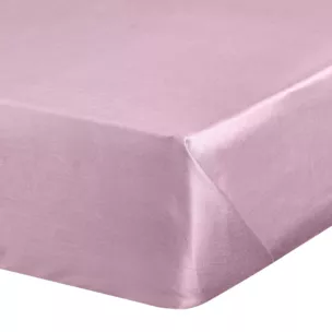 Prześcieradło gładkie bez gumki 220x210 cm z satyny bawełnianej kolor różowy 125 g/m2 NOVA