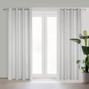Zasłona srebrna z tkaniny szenilowej 135x250 przelotka ALETA