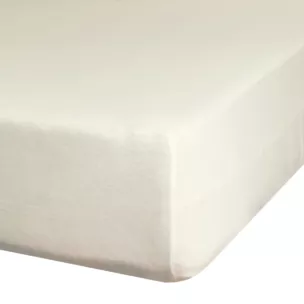 Prześcieradło gładkie z gumką 100x200 cm z satyny bawełnianej kolor kremowy 125 g/m2 NOVA 3