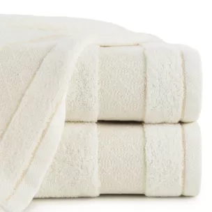 Ręcznik do rąk 30x50 cm bawełniany kolor kremowy z ozdobną bordiurą 500 g/m2 NESSY