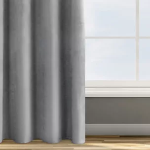 Zasłona srebrna z tkaniny welwetowej 140x250 cm przelotka ROSA Design 91
