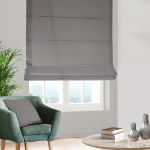 Roleta szyta z systemem comfort szara z tkaniny typu Blackout zaciemniającej w 100%