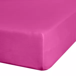 Prześcieradło jersey z gumką 140x200 cm z bawełny kolor amarantowy 140 g/m2 ADELA