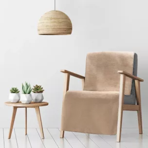 DESIGN 91 Narzuta na fotel-koc AMBER bardzo miękki w dotyku ze strukturalnym wzorem 3D z włókien bawełniano-akrylowych