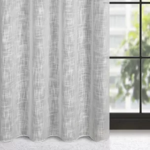 Zasłona szara o płóciennym splocie w stylu eko 140x250 cm przelotka LIREN
