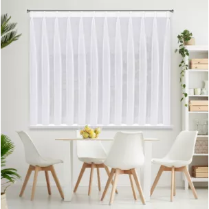 Firana biała z gładkiego mlecznego woalu wykończona szwem obciążającym VIOLET 200x150 cm flex 1:2